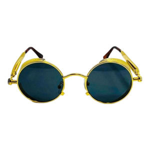 6094 | Gold/Black Round Steampunk Sunglasses